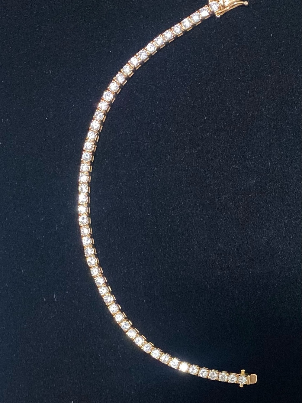 Source Unknown Gold and Clear Crystal Line Bracelet